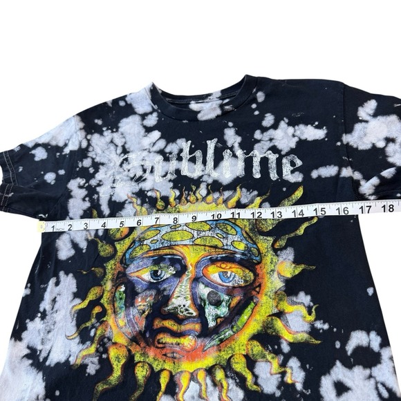 Sublime Sun Face Tie Dye T Shirt Black White Graphic Tee - Picture 4 of 5